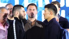 Artur Beterbiev y Dmitry Bivol se encaran en la última conferencia de prensa