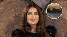 Salma Hayek derrocha elegancia con traje de bajo animal print durante sus vacaciones en la playa