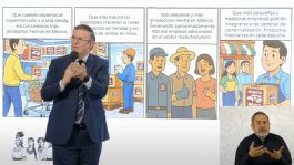 Foto que representa a Ebrard explica acuerdo con empresas para aumentar venta de productos hechos en México en supermercados