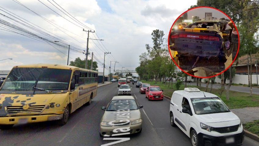 Joven excede velocidad en su auto de lujo y estrella a una camioneta con una familia dentro en Naucalpan