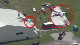 Foto que representa a Avioneta se estrella contra hangar en Kansas, se registran dos heridos | VIDEO